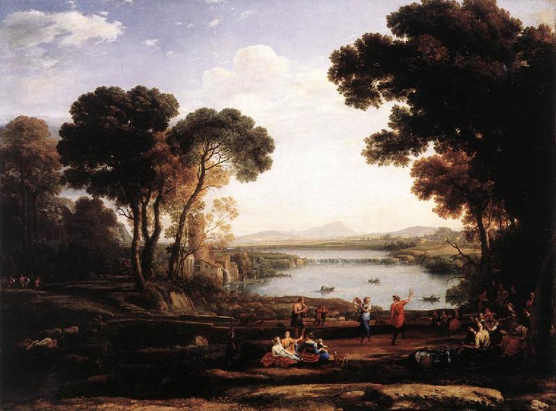 Claude Lorrain Landscape with Dancing Figures (The Mill) vg Sweden oil painting art